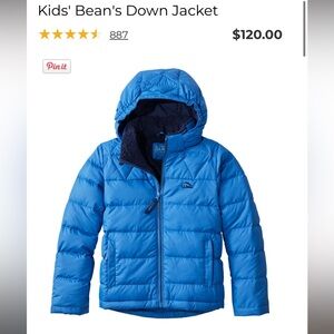 Kids’ L.L. Bean Down Jacket with hood, Blue 4